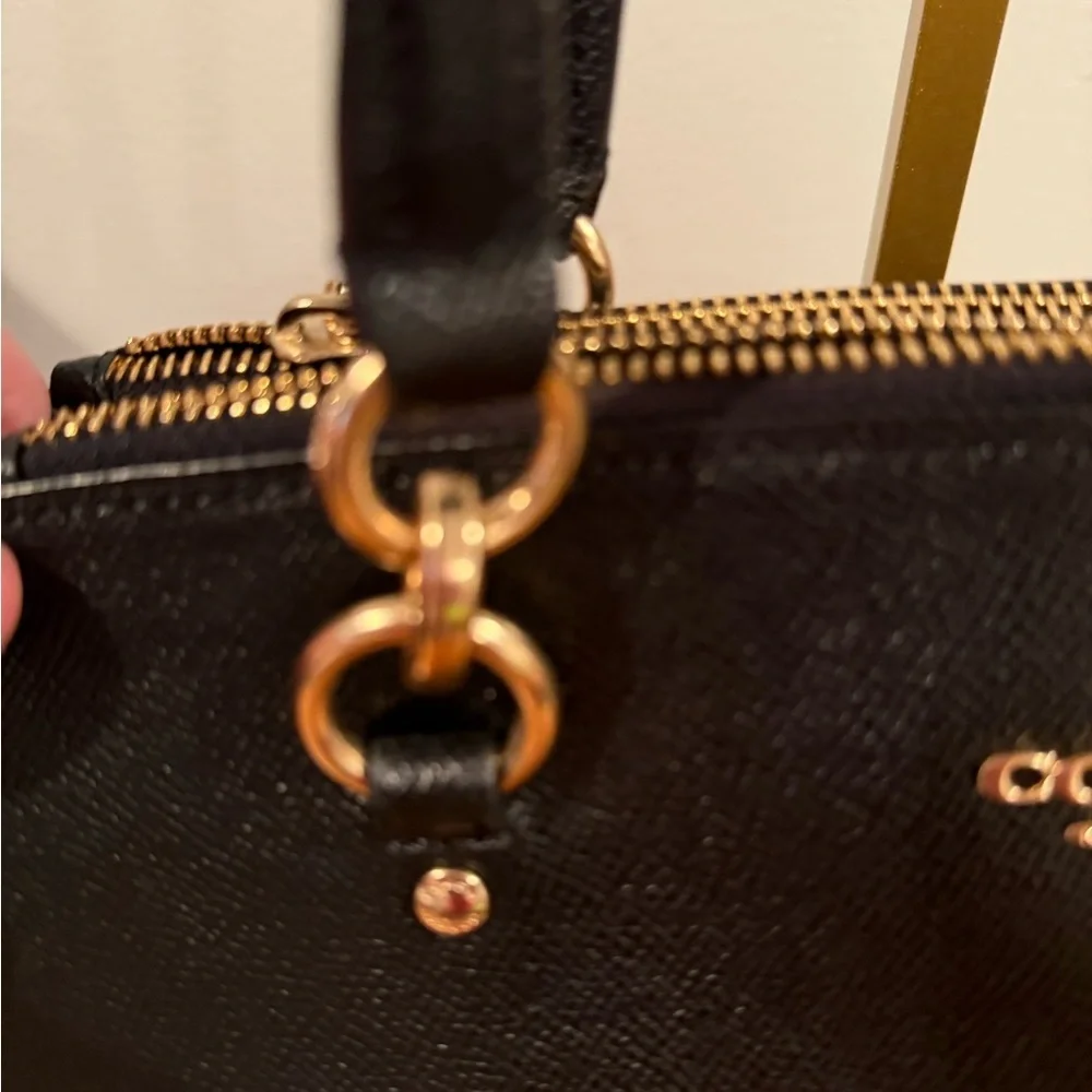 NWOT Coach Black Leather Etta Carryall Bag - Picture 7 of 10